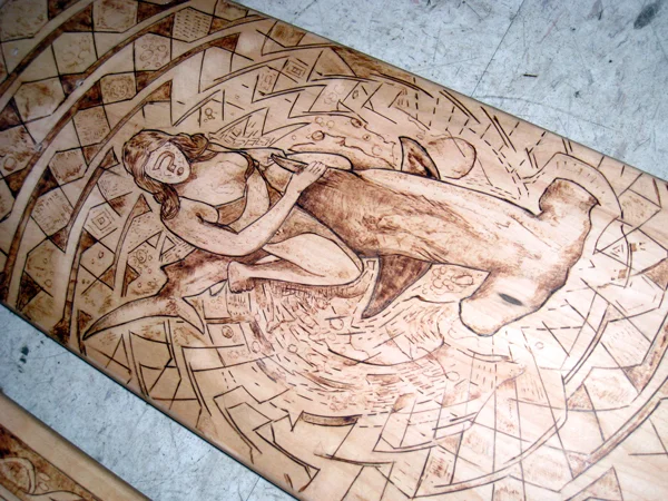  2009. Wood burning on Skateboard 