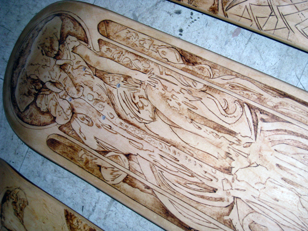  2009. Wood burning on Skateboard 