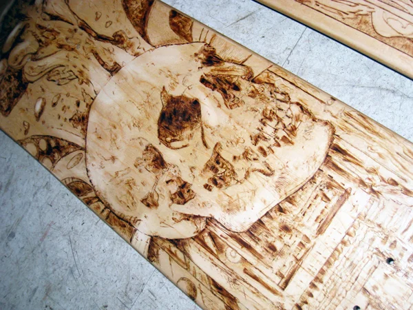  2009. Wood burning on Skateboard 