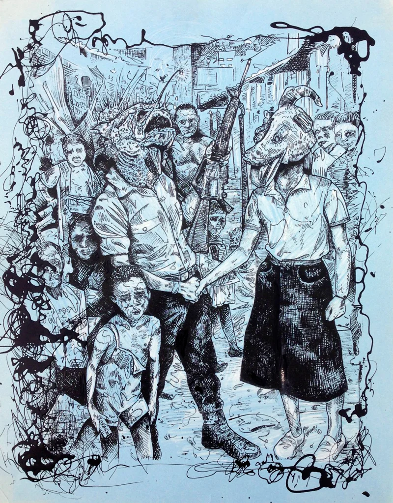 The Sick Fish and the Quack (customized screenprint)