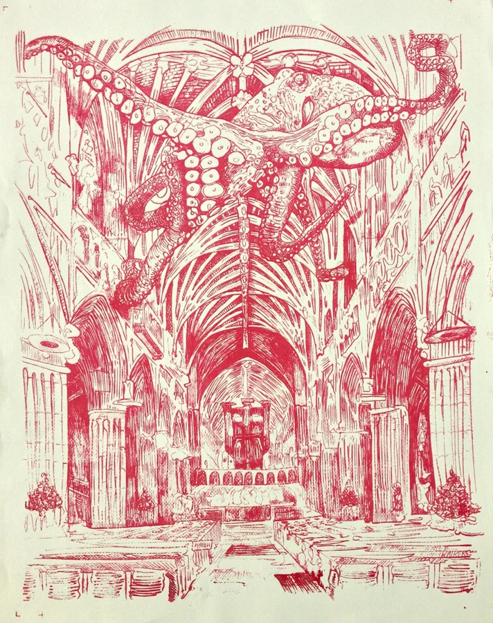 In the Cathedral (screenprint)