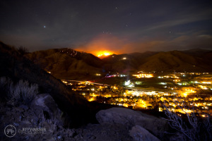 Jeff Warner pic of the Indian Gulch Fire behind Golden.