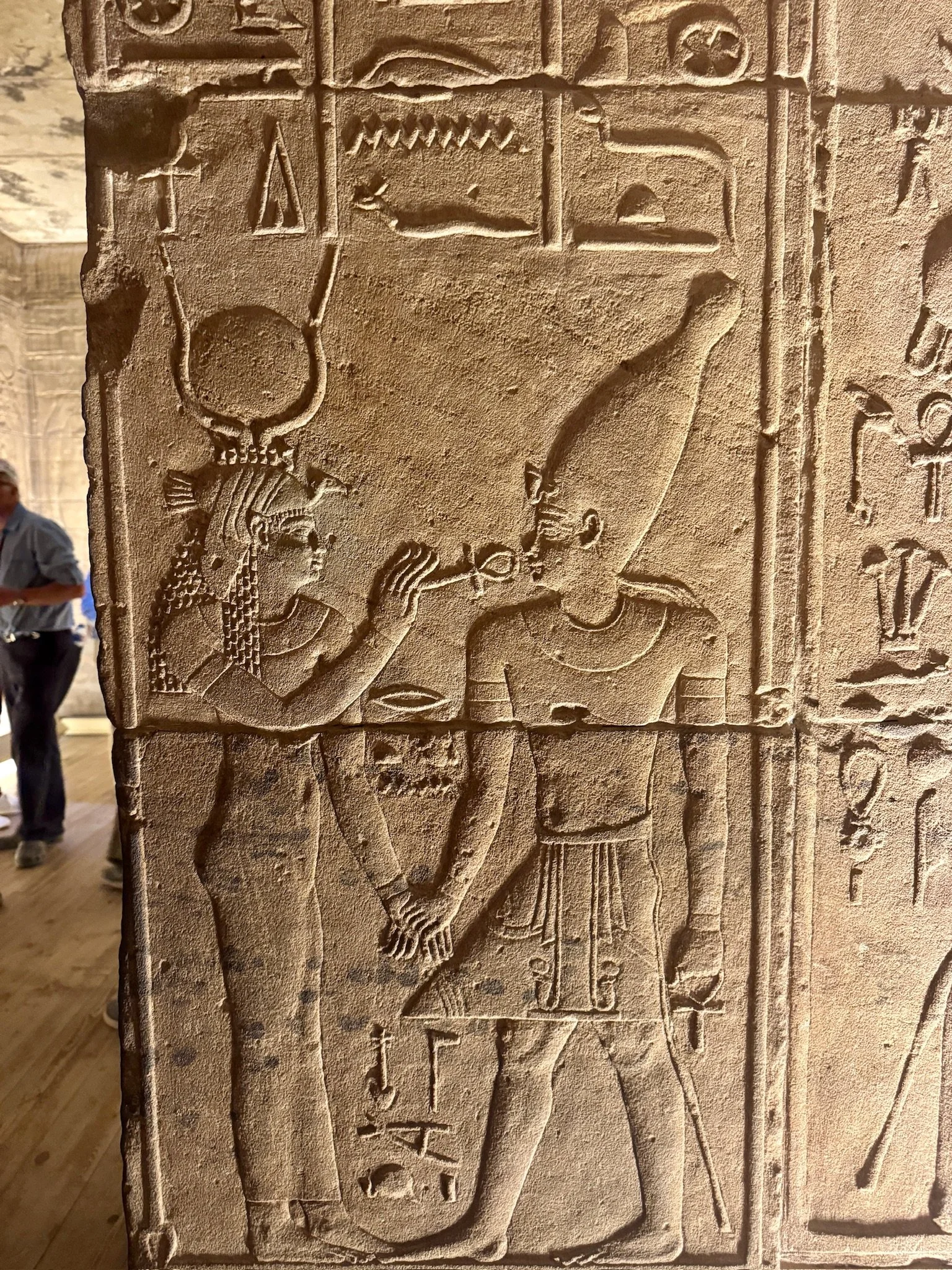 At Philae, there's a bas relief carving of the goddess Isis placing the ankh into the mouth of the pharaoh Ramesses II––life itself is being given. And then there's this: in Egyptian Arabic, the word for bread and the word for life are the same. Aish