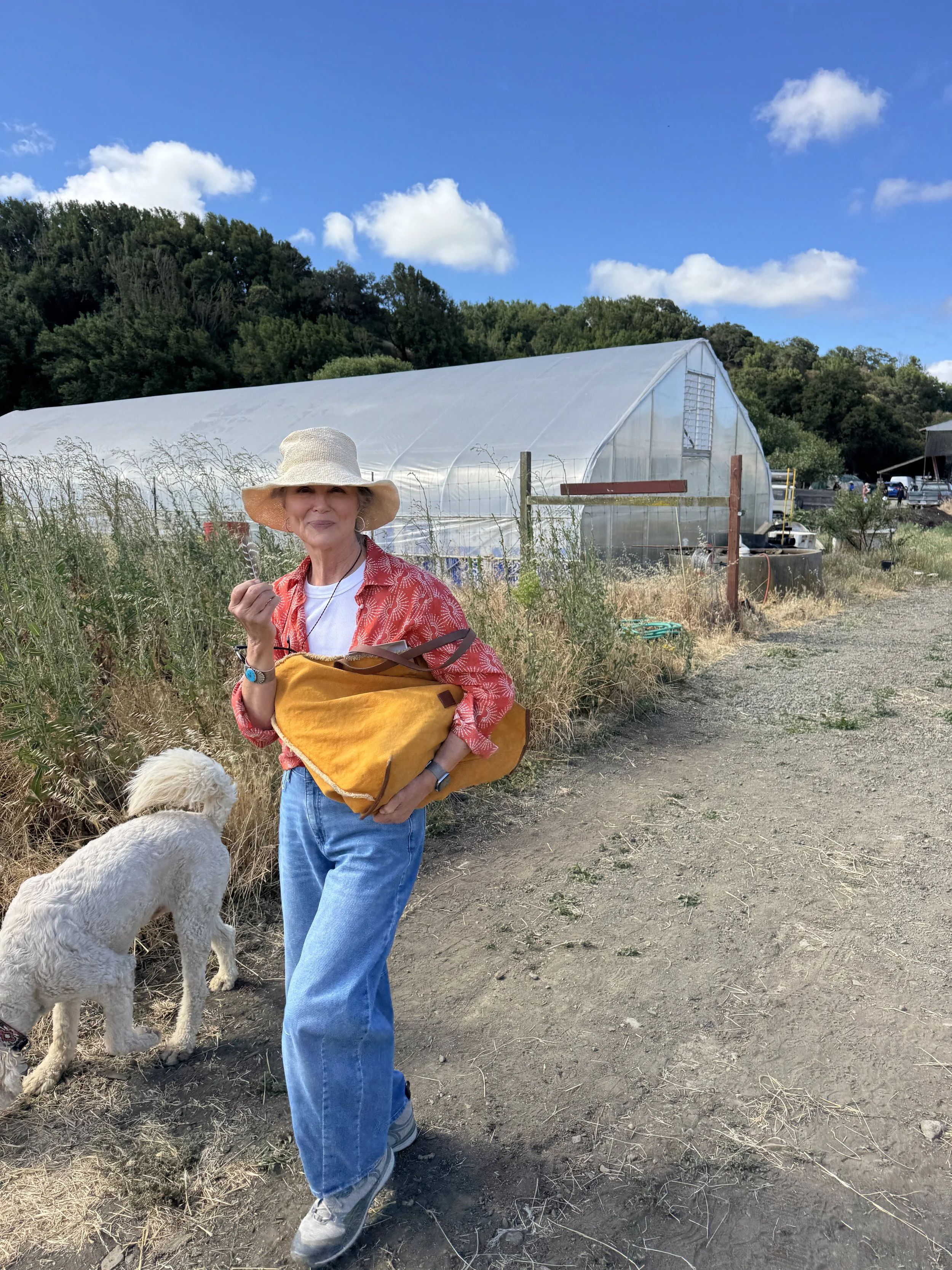 Crop Adopt Partner Glenda Corning heading out to the field. Photo Credit: Elizabeth DeRuff