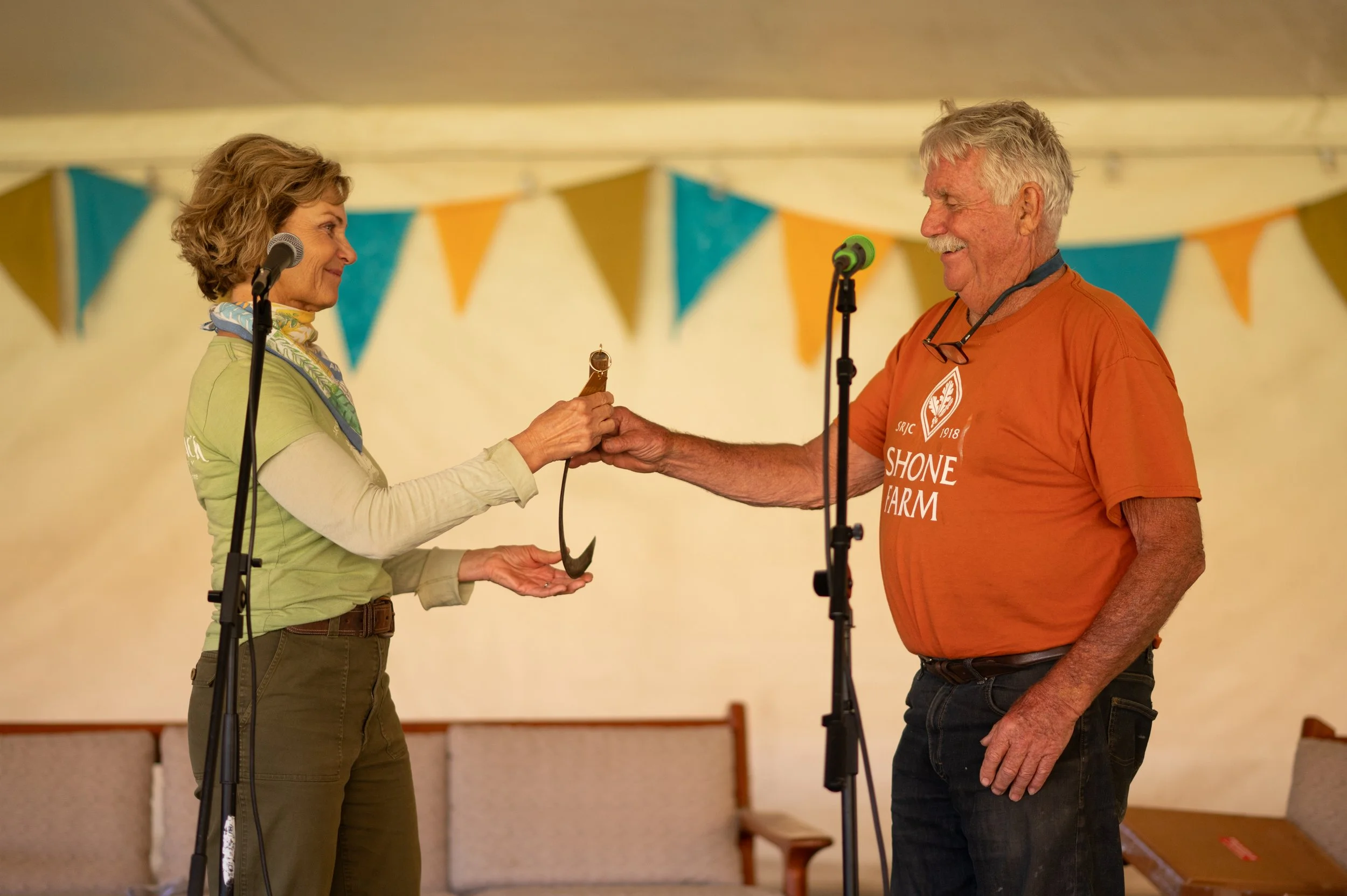 John LaBoyteaux receiving the 2026 Honoré Field Award in recognition of his outstanding contribution to Honoré Farm and Mill