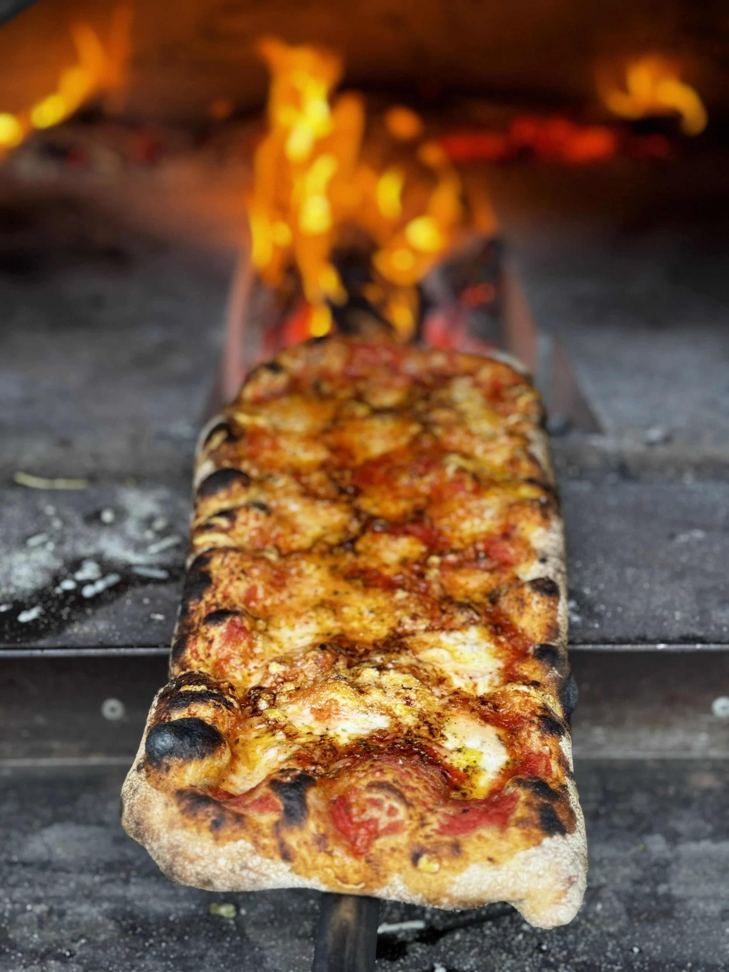 Wood-fired Honoré Hourani sourdough pizza. Photo Credit: Mike Zakowski