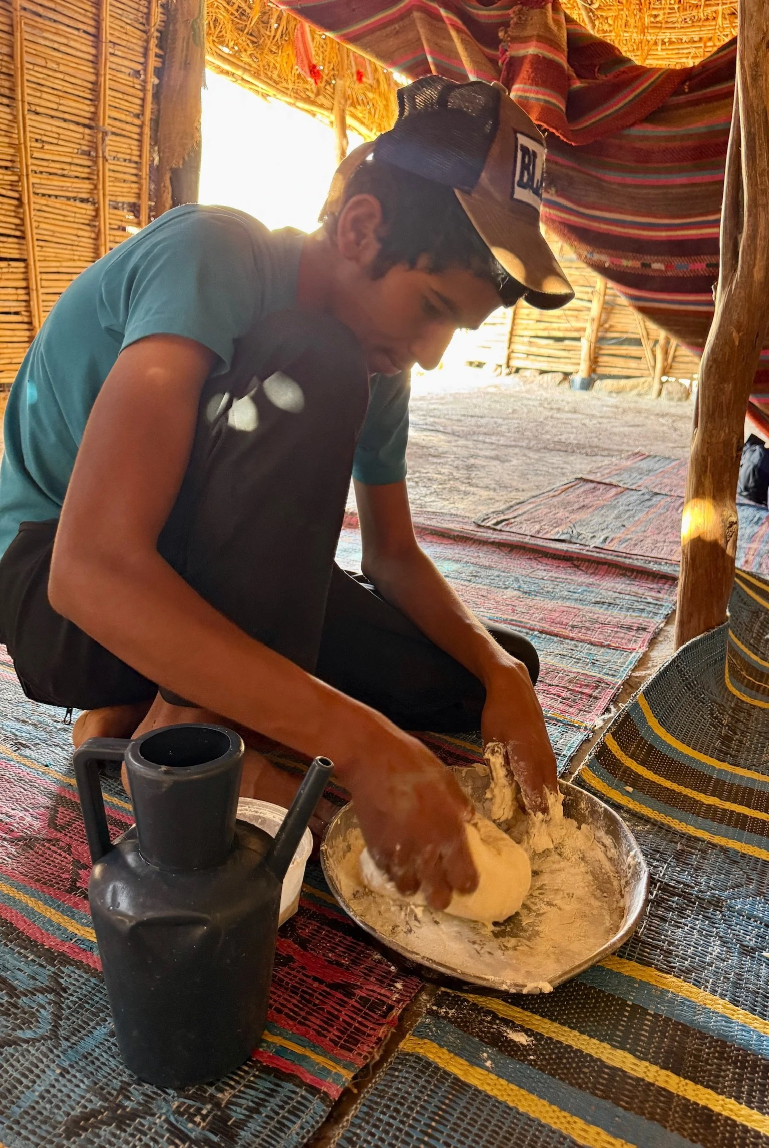 No recipe, no measuring he baked by the feel of the dough, adding more water when his hands told him it was needed.
