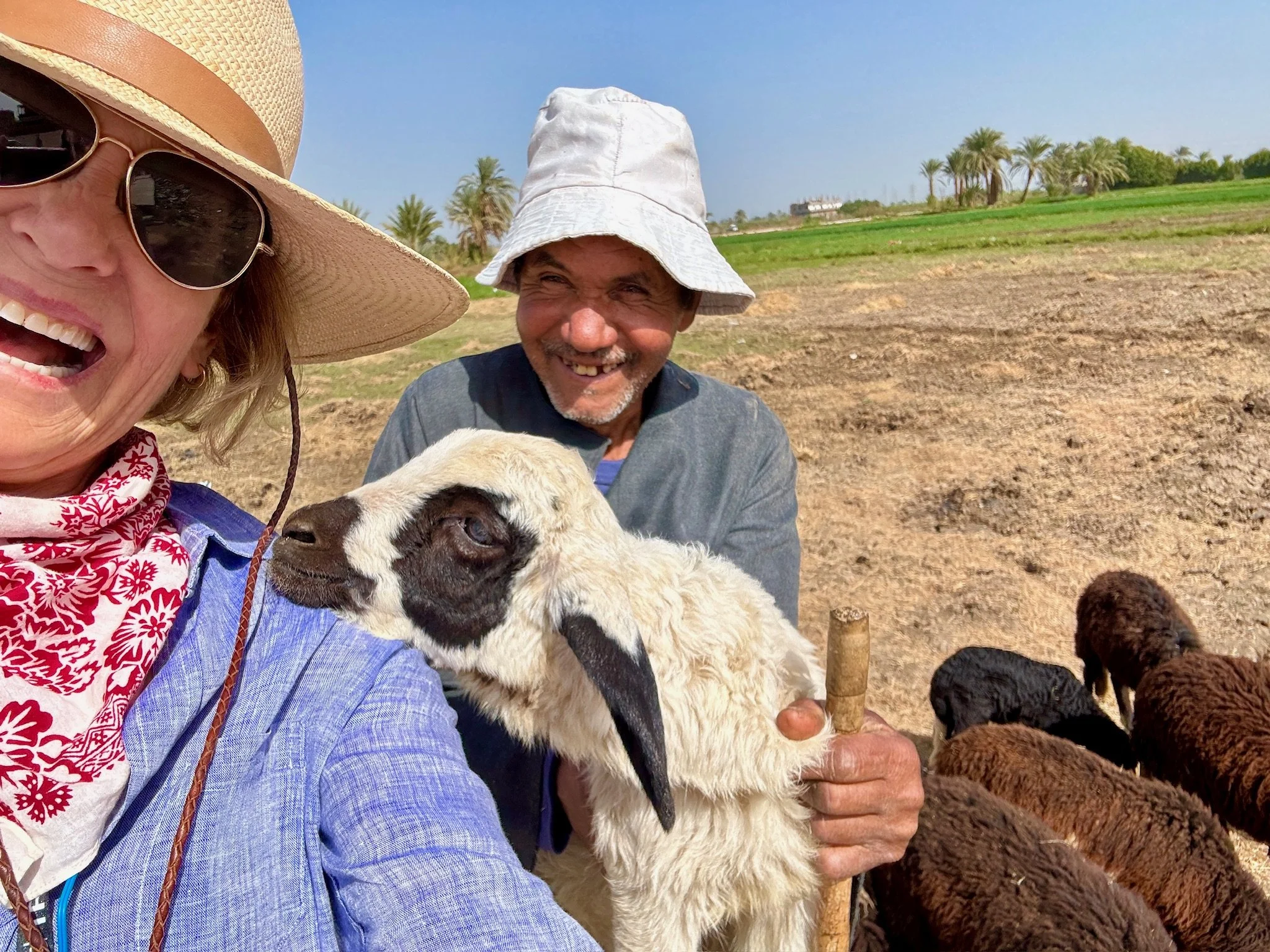 Not far from the Nile, outside of Luxor, I came across a lovely shepherd tending his lambs. It was a simple moment, but it felt like a bridge across time.