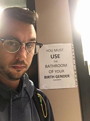 Corona Tavern's "Birth Gender" Bathroom Sign.