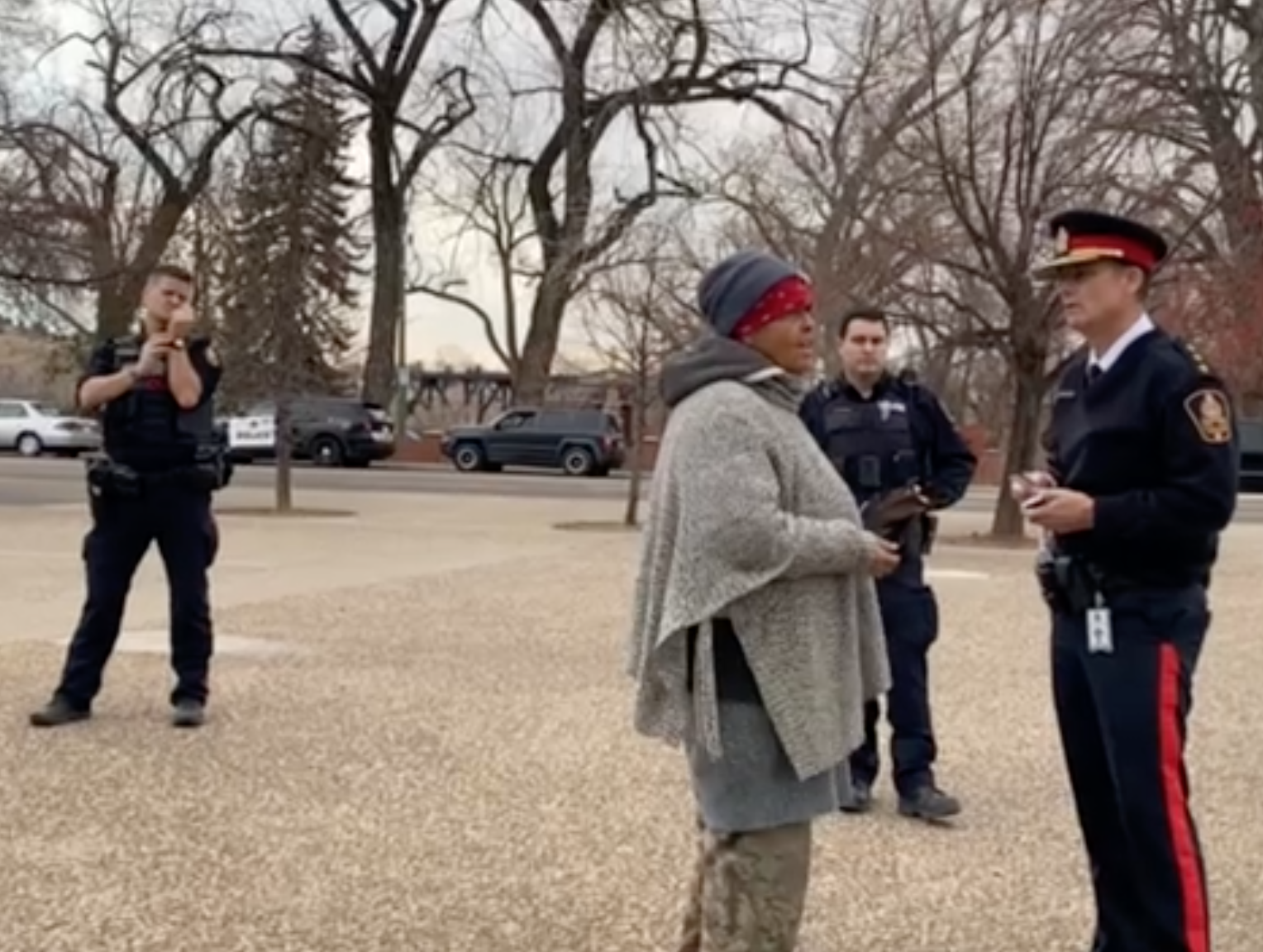 Inspector Jason Graham speaking with Geraldine