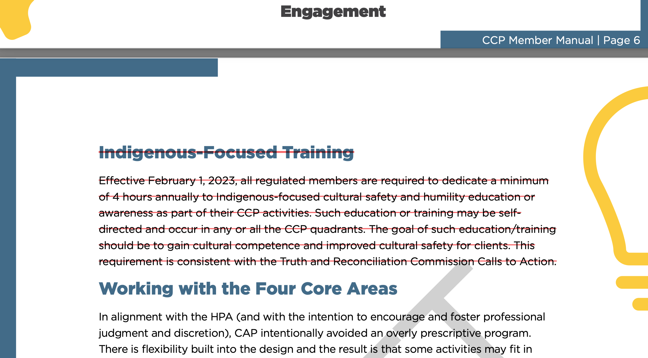 From the Draft Continuing Competence Program (CCP)