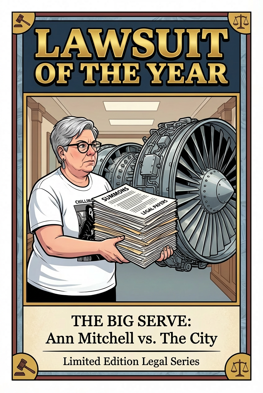 Firefly_Gemini Flash_more paper, replace -Anne Mitch vs. The City Of Medicine Hat- and the lady in green i 752023.png