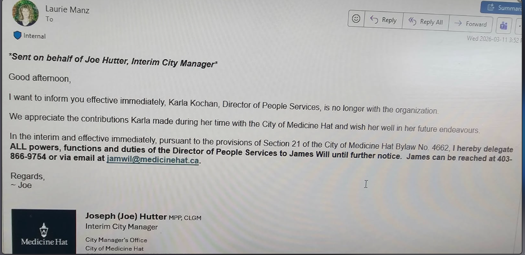 Breaking News - COMH People Services Director Gone