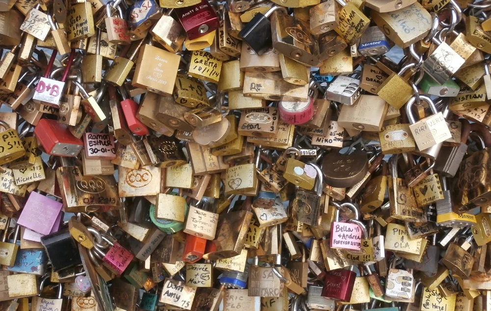 Love locks on the Pont des Arts
