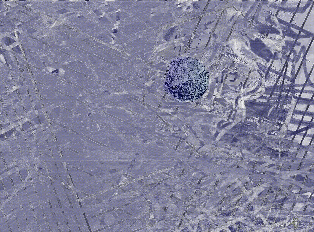 Collapse Pigment Print, 37 x 50 cm Planet Earth within an expanding universe.