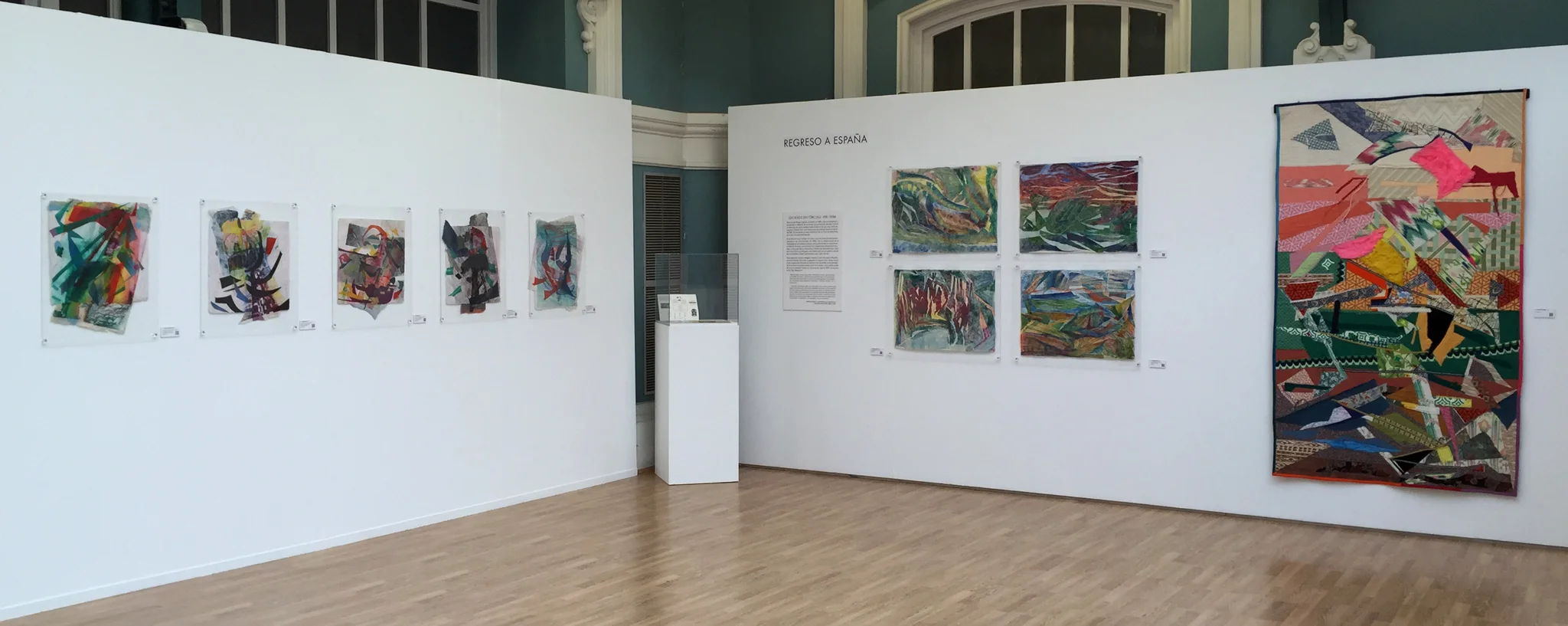Left wall: five monoprints from the “Farnsworth Series” Right wall: four works from the “Origami Series”; Farmlands (1983)