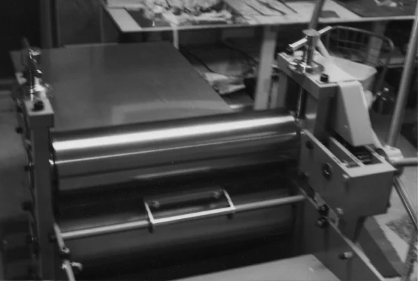 YR's first etching press (1978)