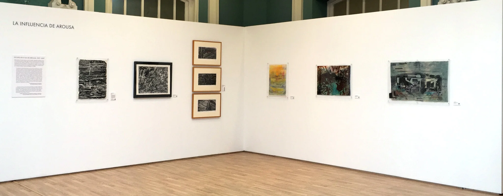 From left to right: Organic Pattern (2001), Hoja de carbayo (1998), three works from the Atlantic Quartet (2002). La mar teñida de amarillo (2000), Bosque con lago (1997), Fragments (2003)