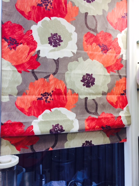 in a clients kitchen window with a bright floral that really brightened the space