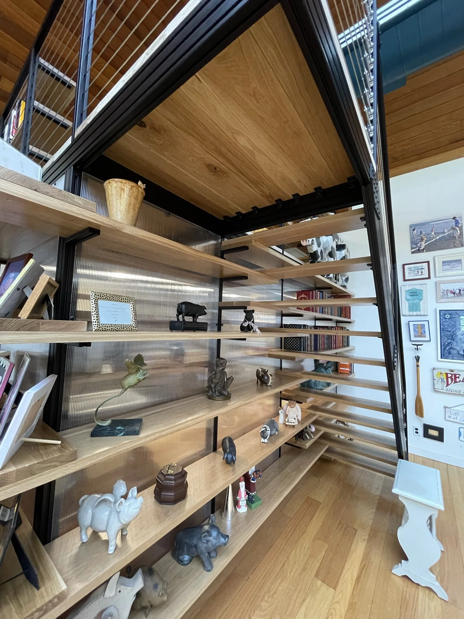  White oak shelving and stairs 