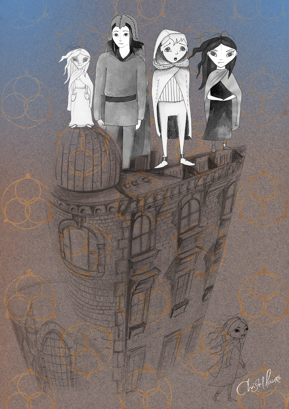 First sketches to the characters of the e-book "Atonia". ___