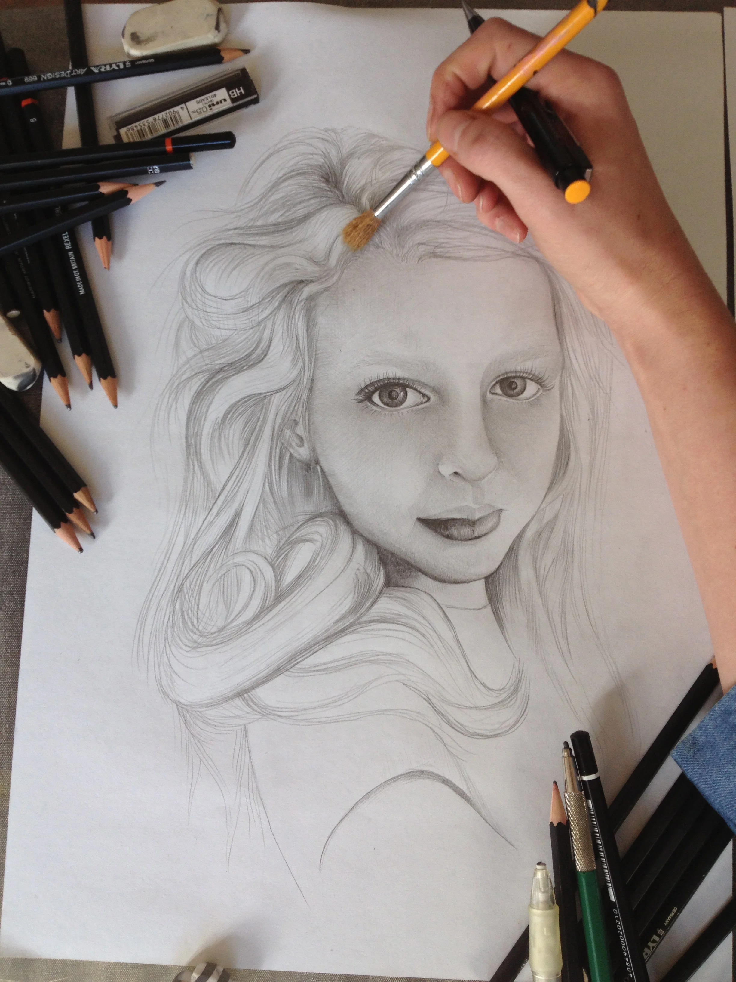 Portrait of 9 year old girl. ___