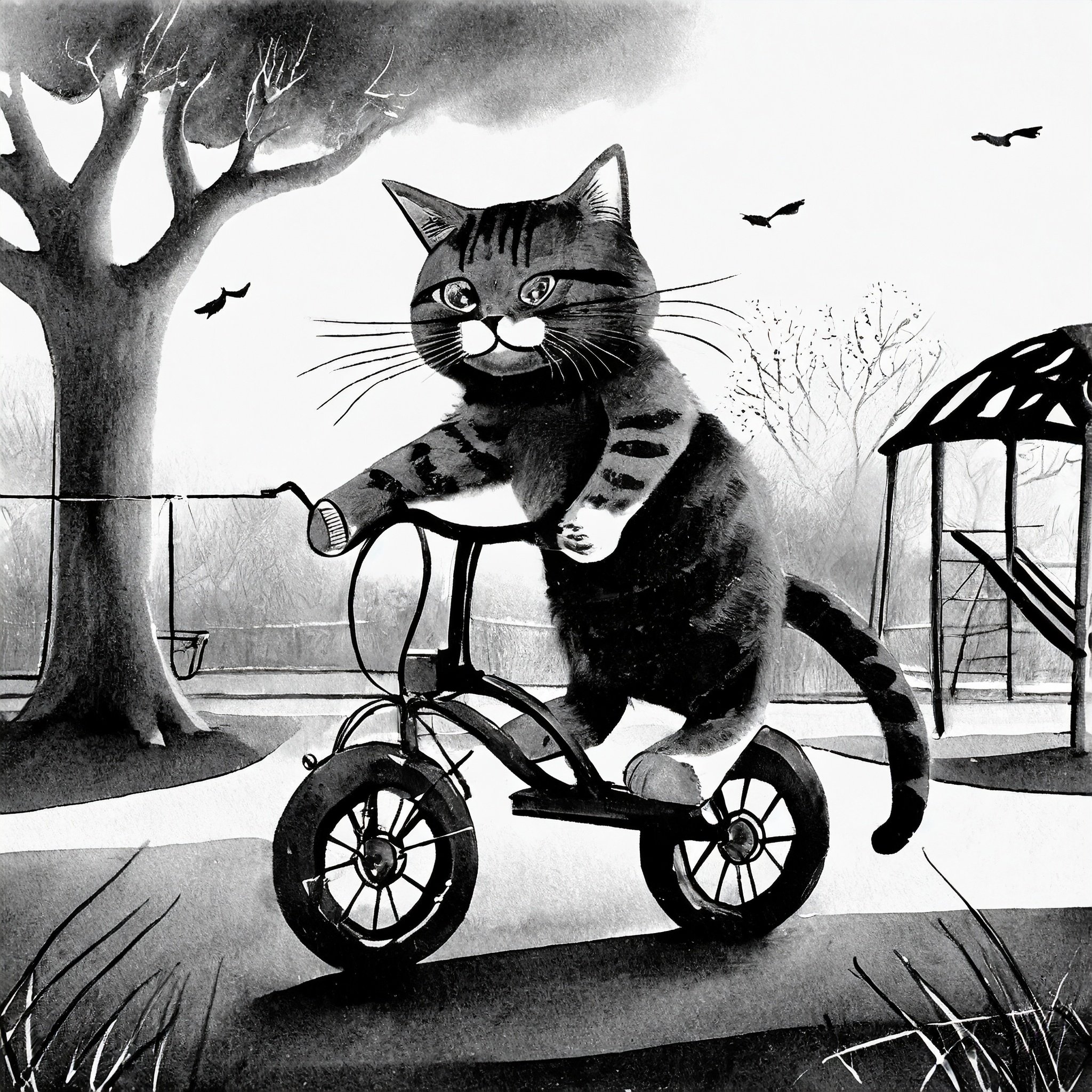 Firefly cat riding a tricycle at a playground 14668.jpg