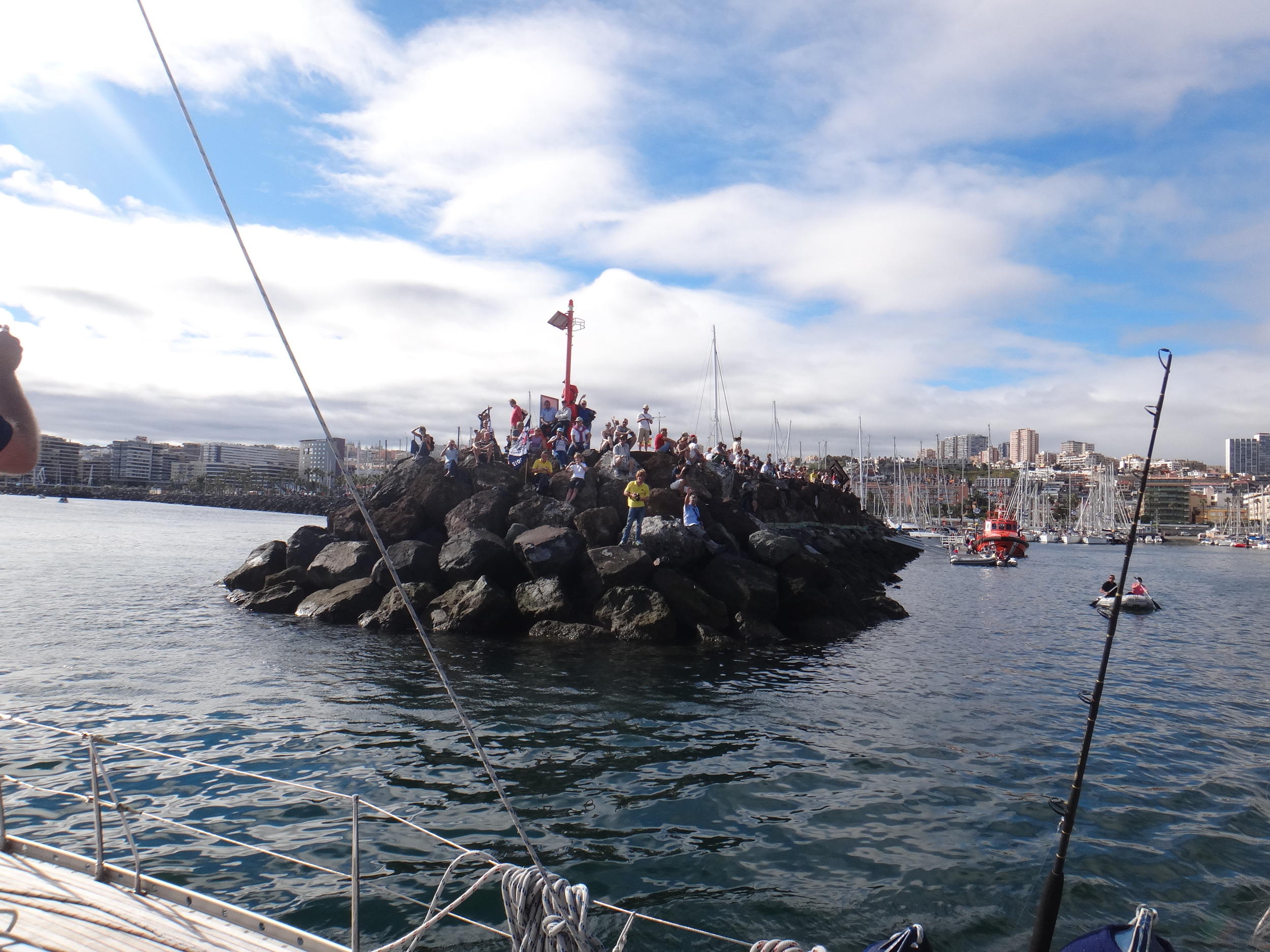 Leaving the port at Las Palmas