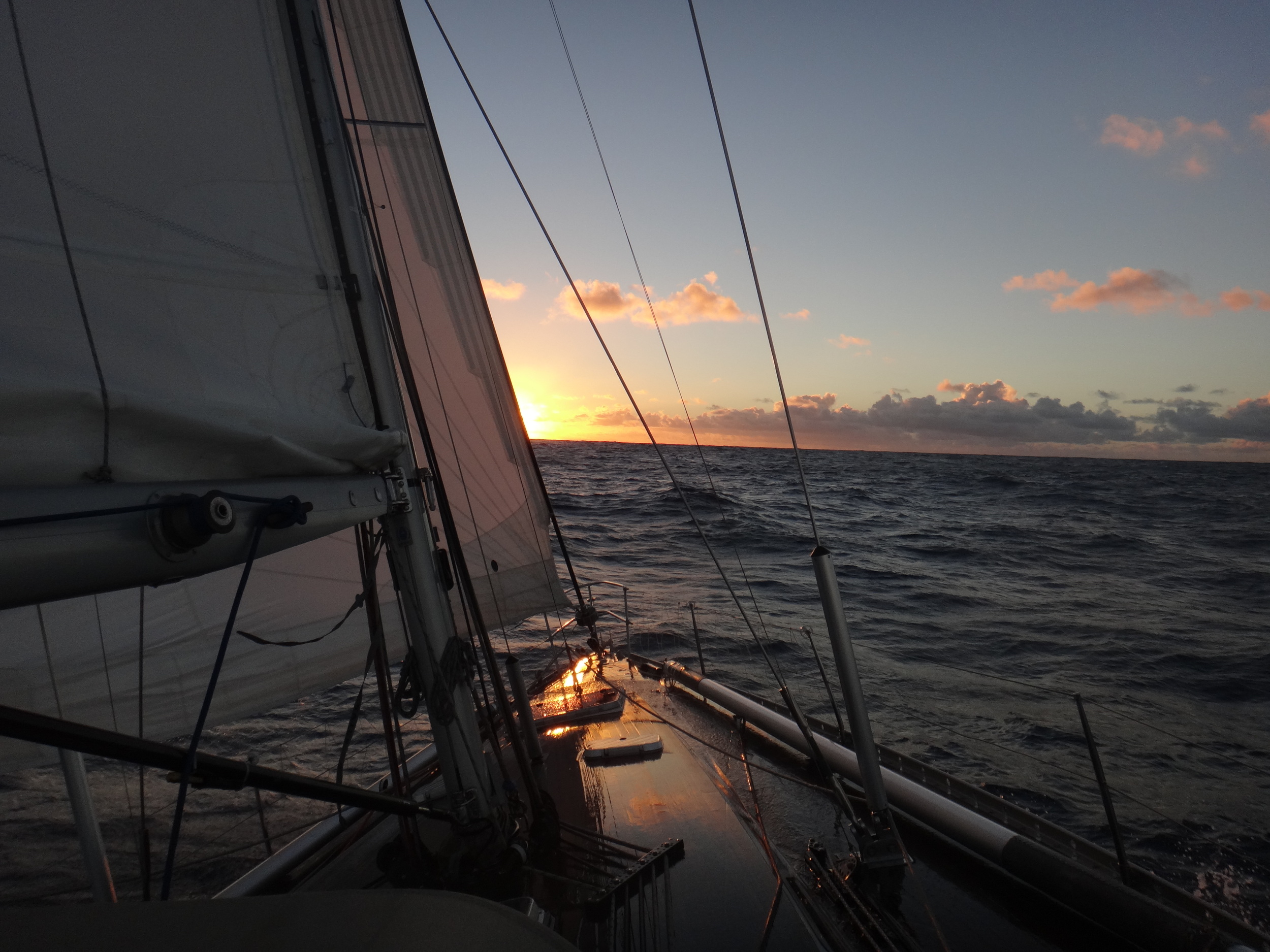 Sailing towards the sunset