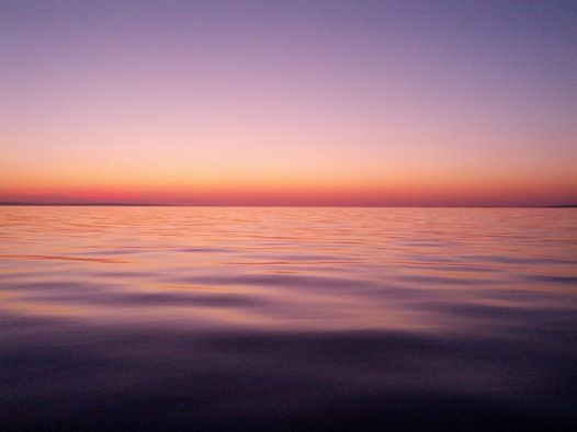 Dawn on the sea between Corsica and Sardegna