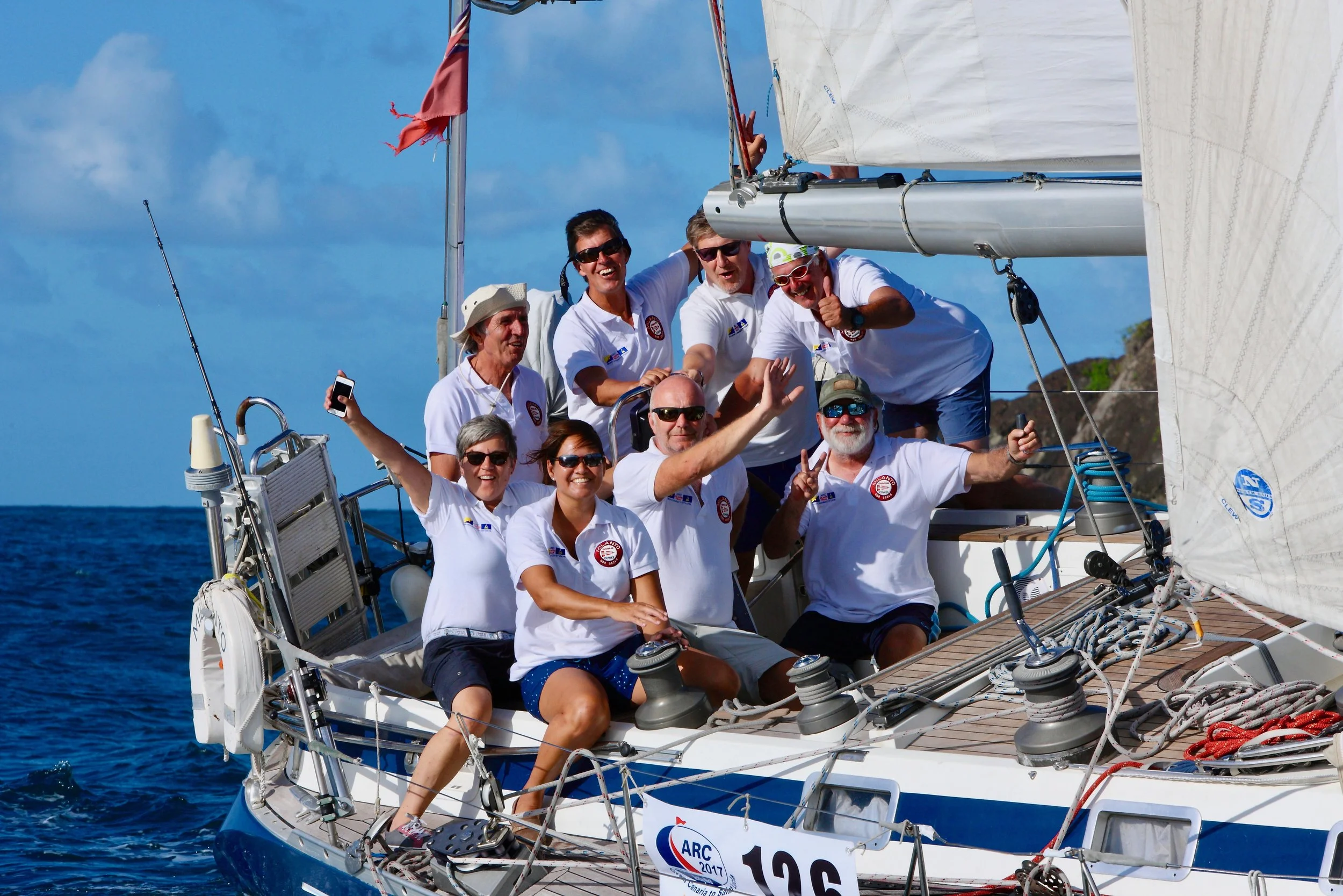 the 2017 Arc crew at the finish line