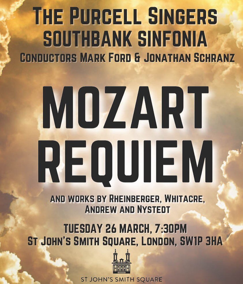 Next month we&rsquo;ll be performing at @stjohnssmithsquare  with @southbanksinfonia - join us on the 26th of March for a beautiful programme including @ericwhitacre &lsquo;When David Heard&rsquo;, @kerry.andrew &lsquo;O Nata Lux&rsquo; and Mozart&rs