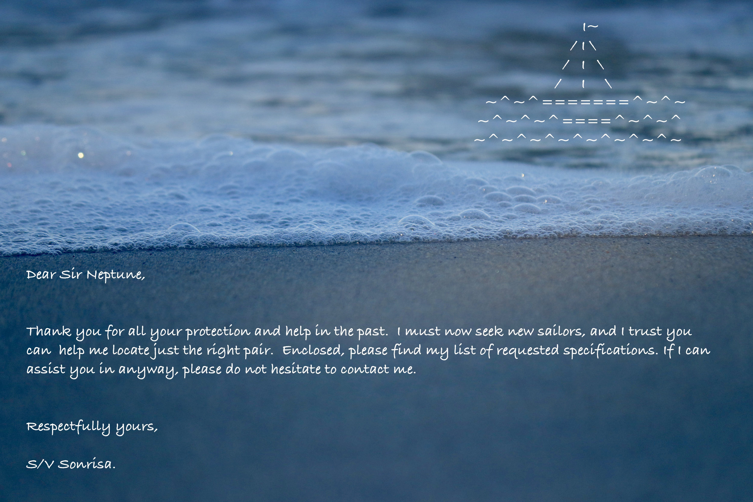 My Well Considered Request for Great Sailors, By Sonrisa — OddGodfrey ...