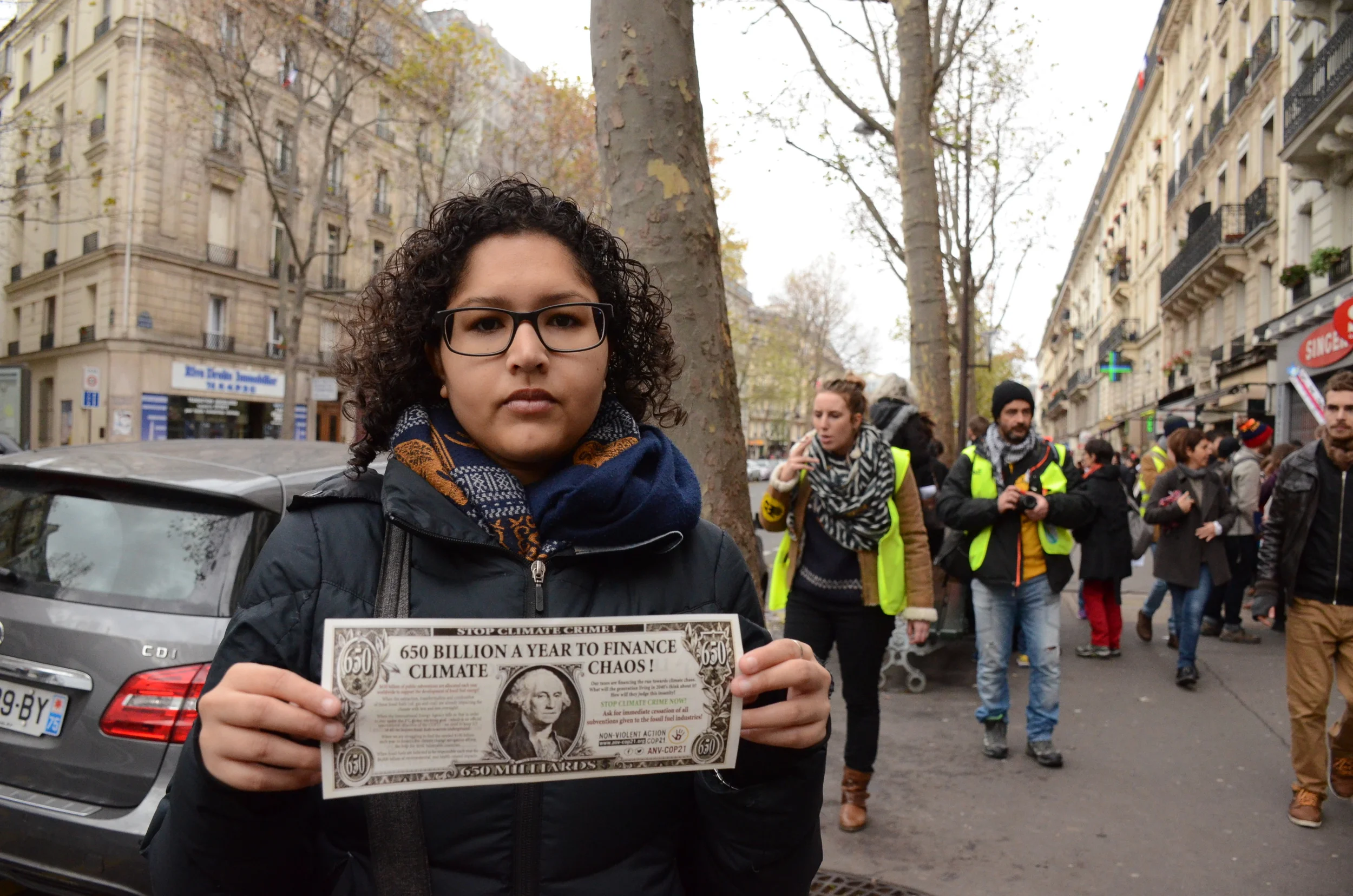 AYLI delegate and Pacific climate activist Kya Lal on the streets of Paris. 