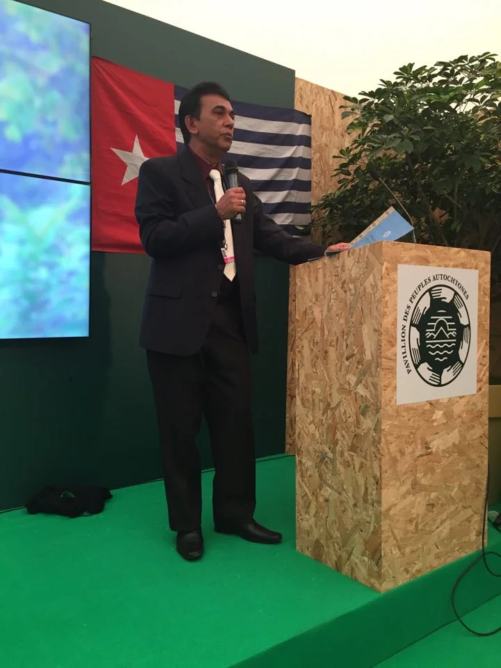 Mahendra Kumar of the Fiji Delegation speaking to the Suva Declaration