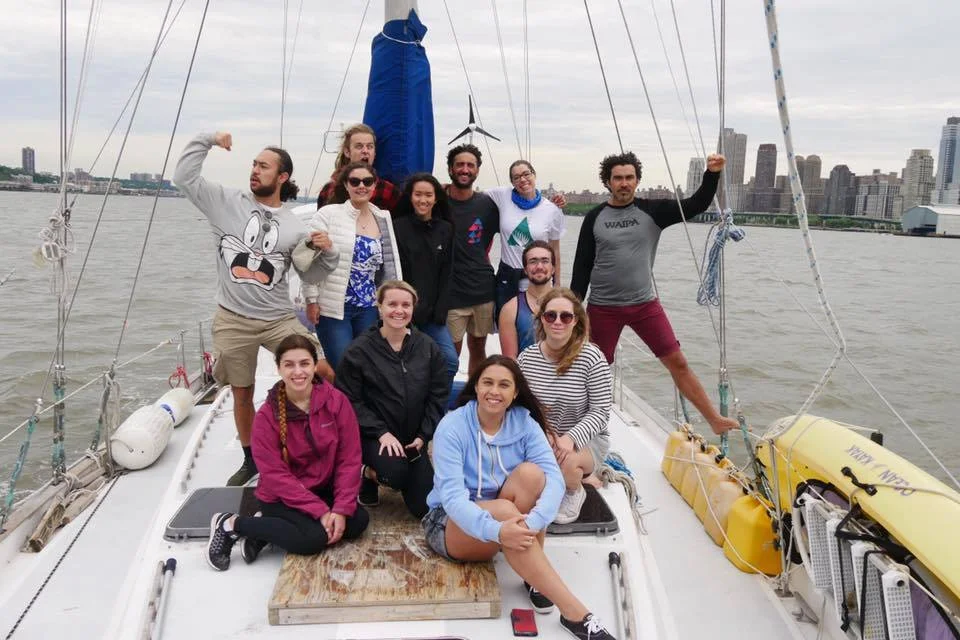 On the Hudson with some of the boys from Te Ikaroa