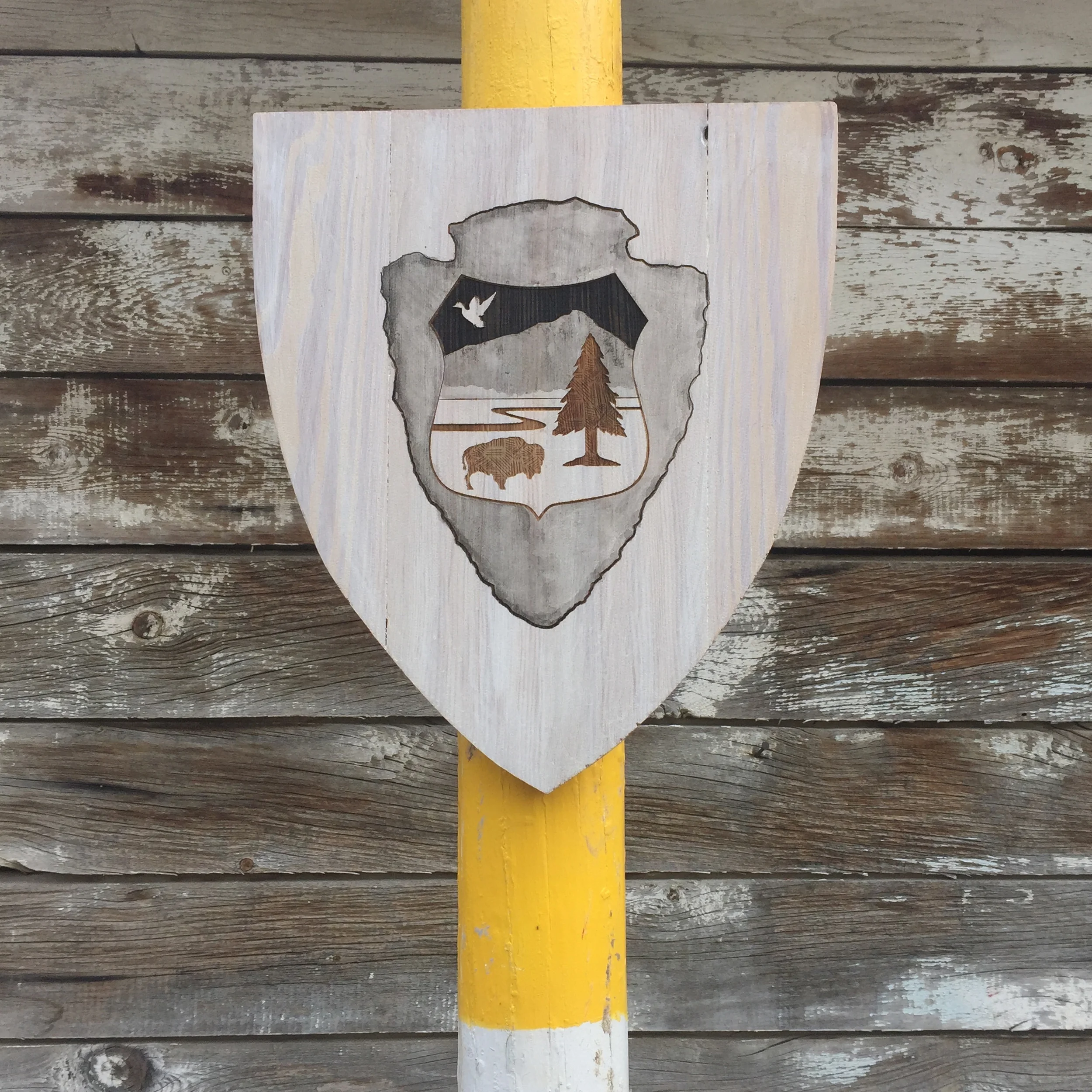 “Speculative Agency Site Marker" for Ecosystem Stakeholders Temporary installation: painted, laser-cut wood (12”X16”X1”), at Teton ArtLab, Jackson WY. Collaboration with Myles O’Brian and Jared Laucks. 