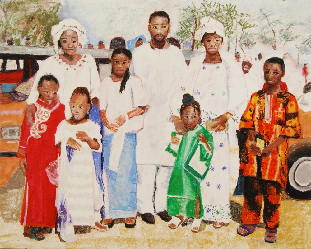 Biare Family Including Sister-in-Law Fatou Sadio (on the far left) on Tabaski, Eid El Kebir, Accra, Ghana, 2001.