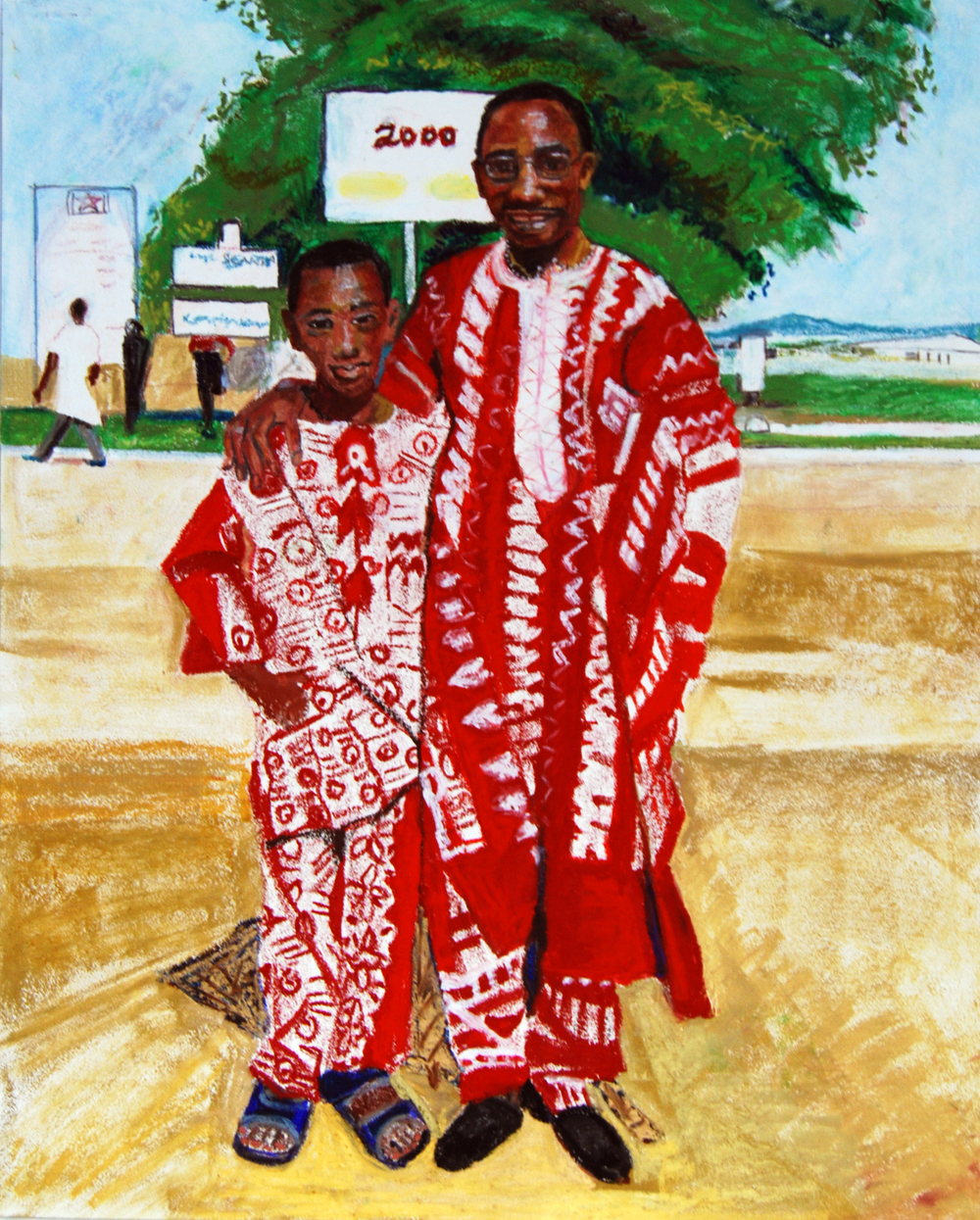 Mr. Biaye and His Son Karim on Korite, Eid, Accra, Ghana, 2000.