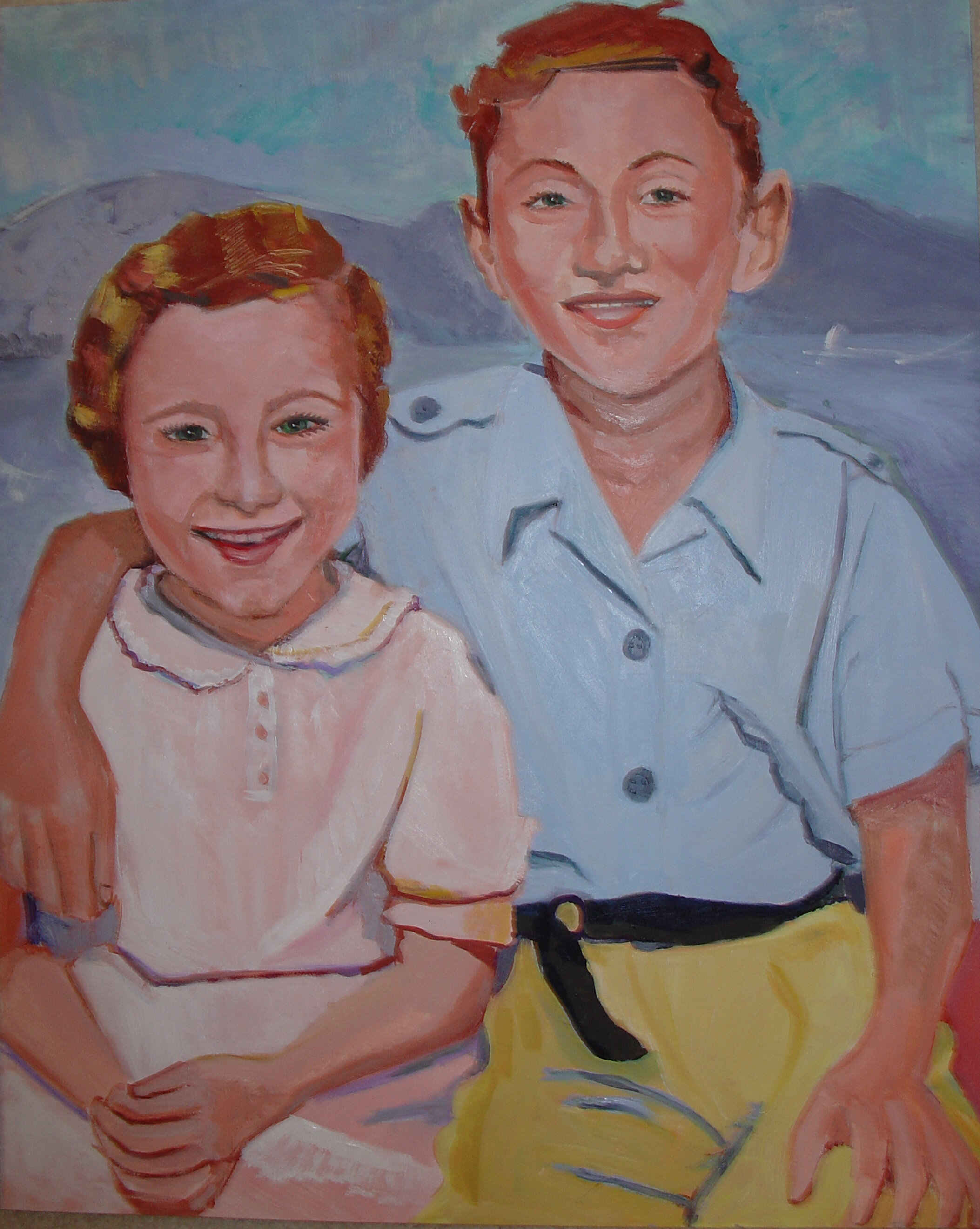 Heidi Hardin. 2004. Ray with His Sister Yetta, Oil on Panel, 20x16