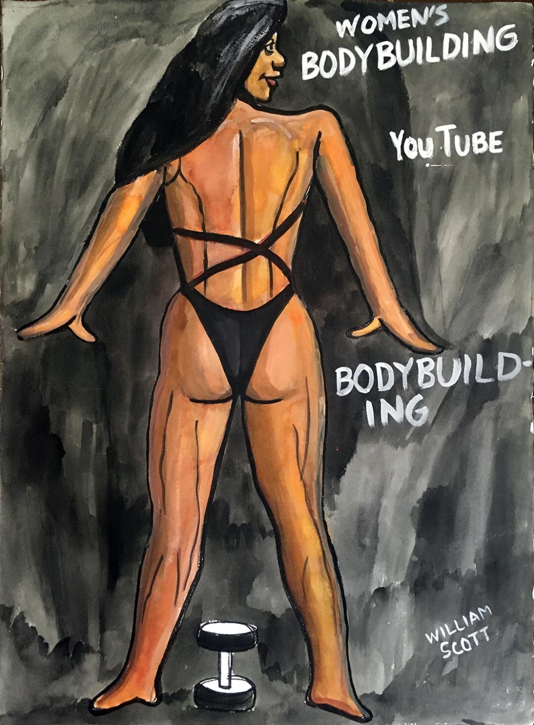 Women's Bodybuilding Jacob Spies, (2005), Watercolor and Gouache on paper, 30” x 22”