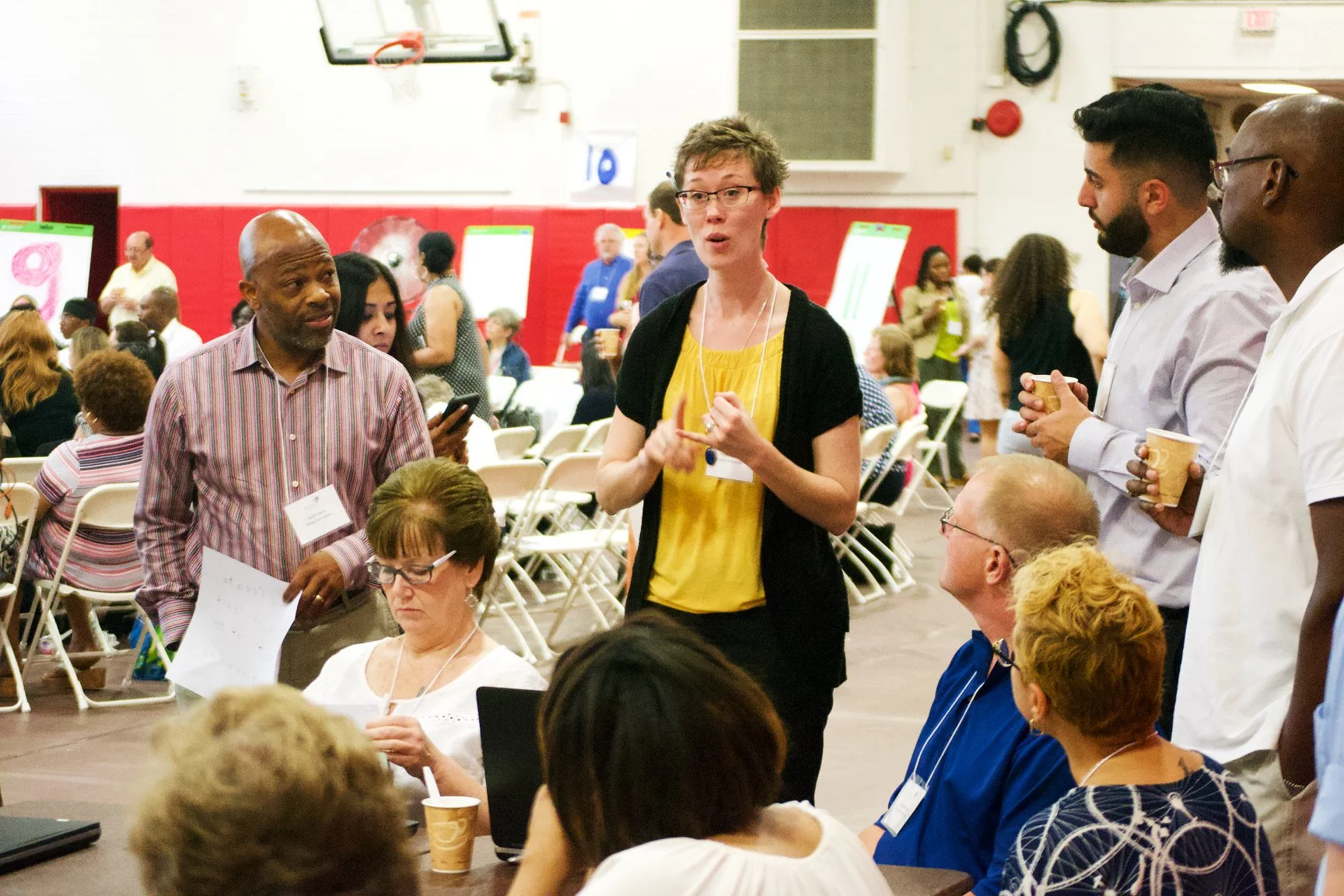 Kacy O'Brien, Director of Programming, with Creative NJ Participants