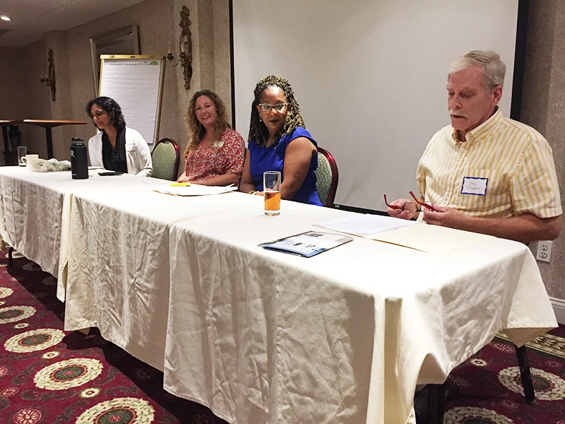(Panelists l to r - N. Dini Checko, Liz Magill Peer, Verlina Reynolds-Jackson, Dean Stephens. Photo by Donna Liu.)
