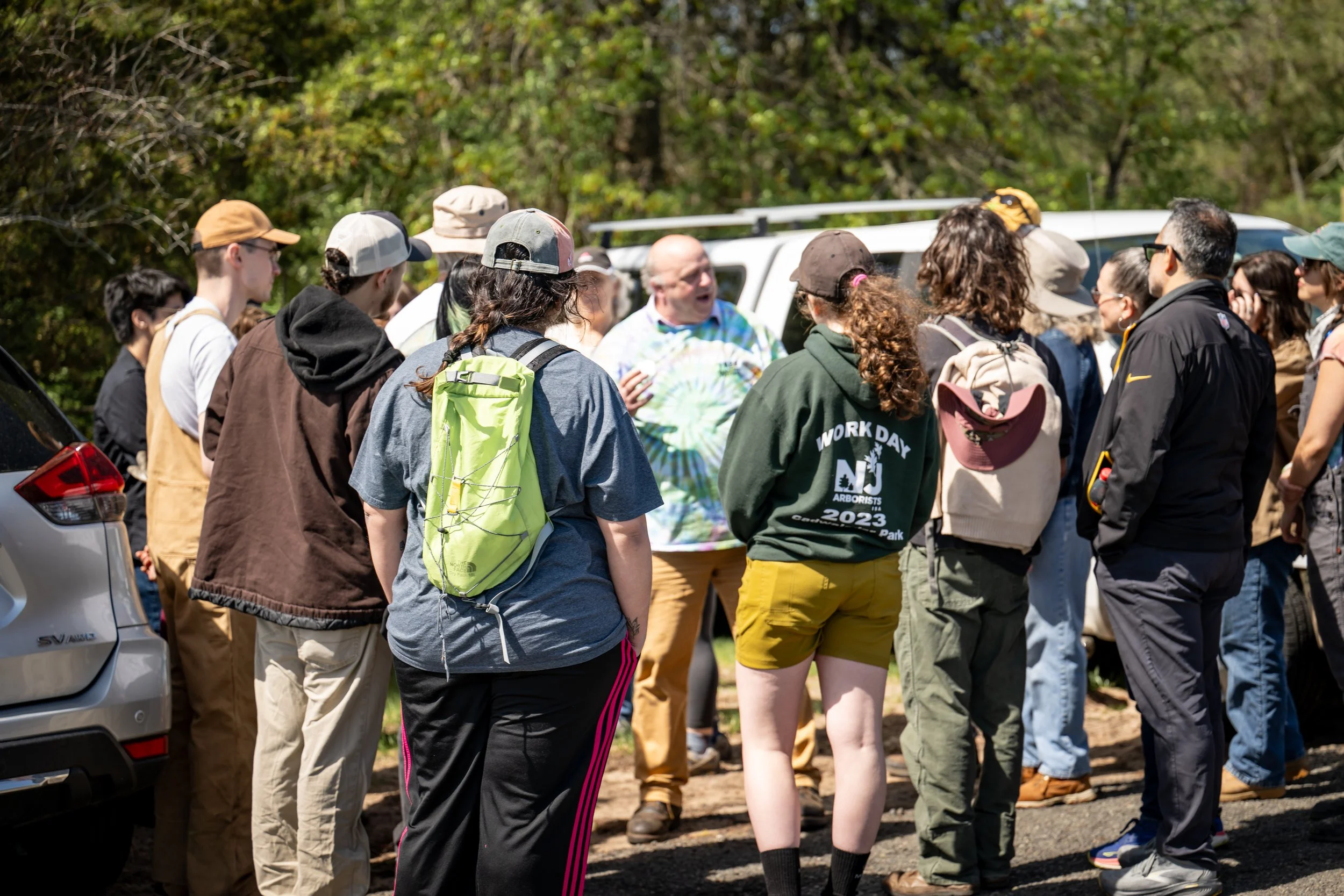 Students talk with Dr. Jason Grabosky and take a “music break”