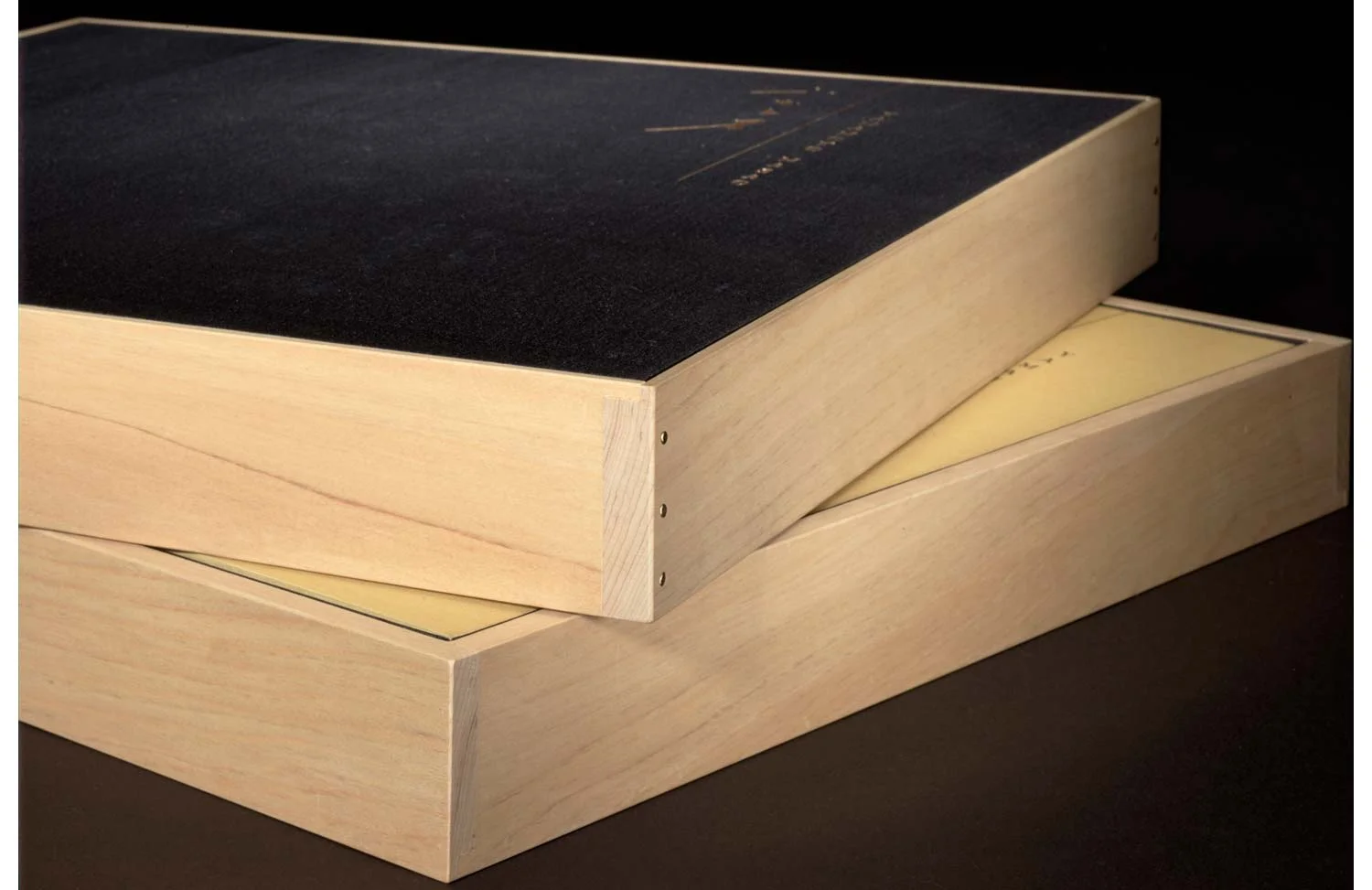 Close-up of the cedar box for the Deluxe Edition