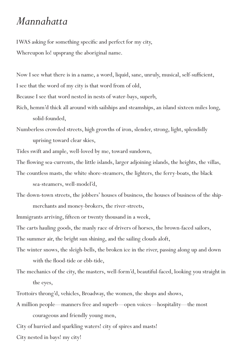 Walt Whitman, New York