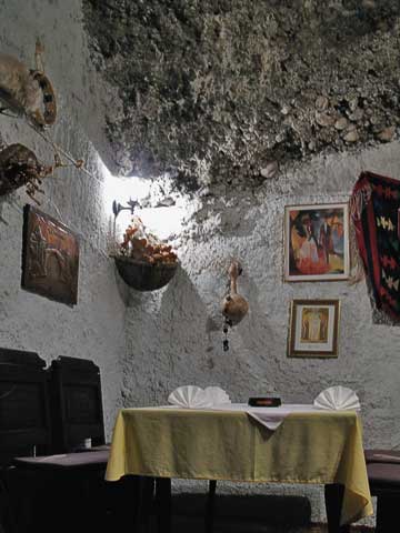 Cave-like dining room