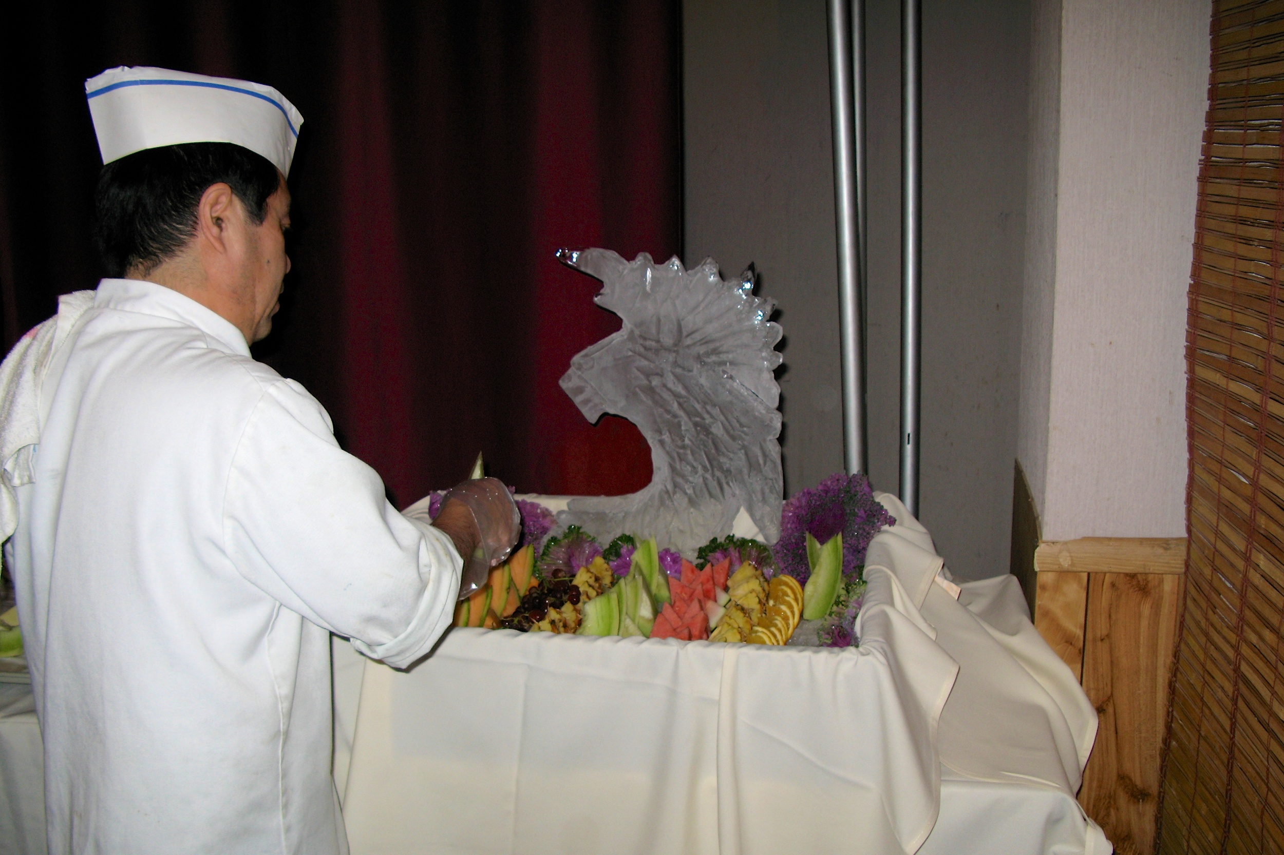 Preparing fruit tray
