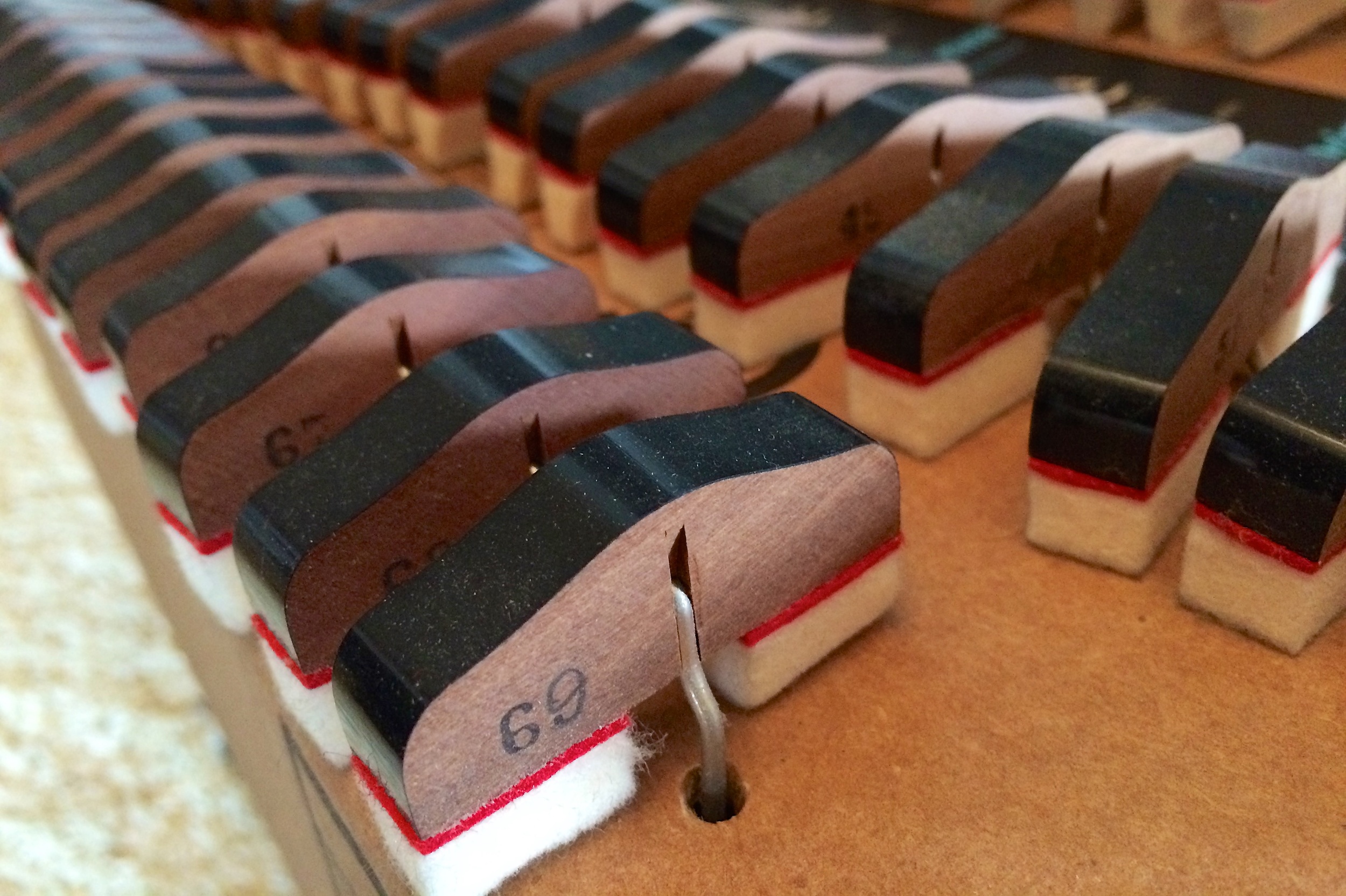 The dampers were set aside while the lever mechanism was being worked on