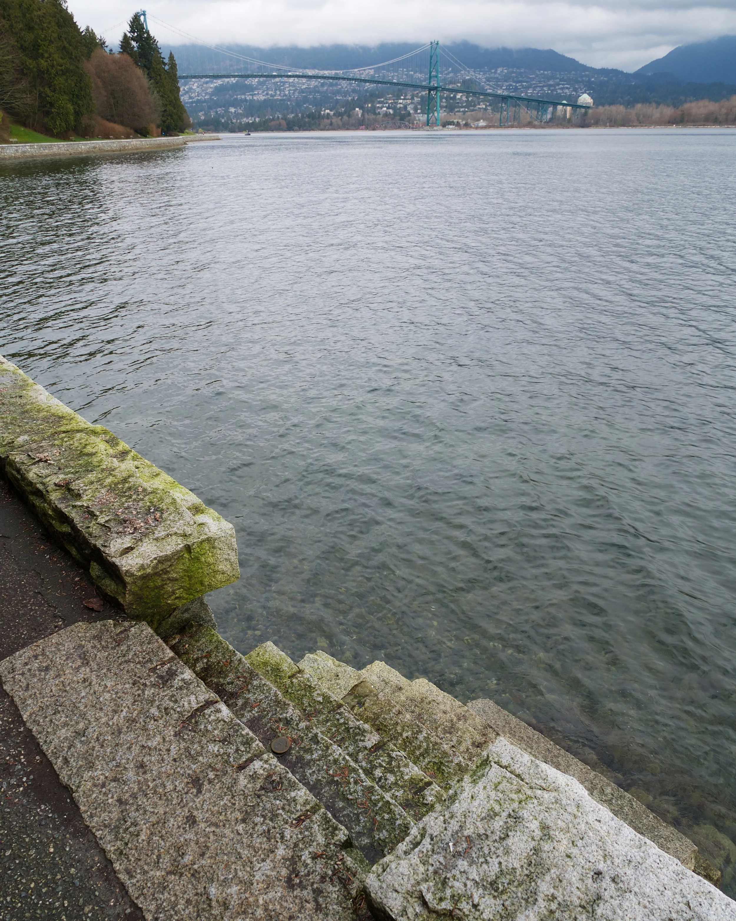 Break in the seawall for steps